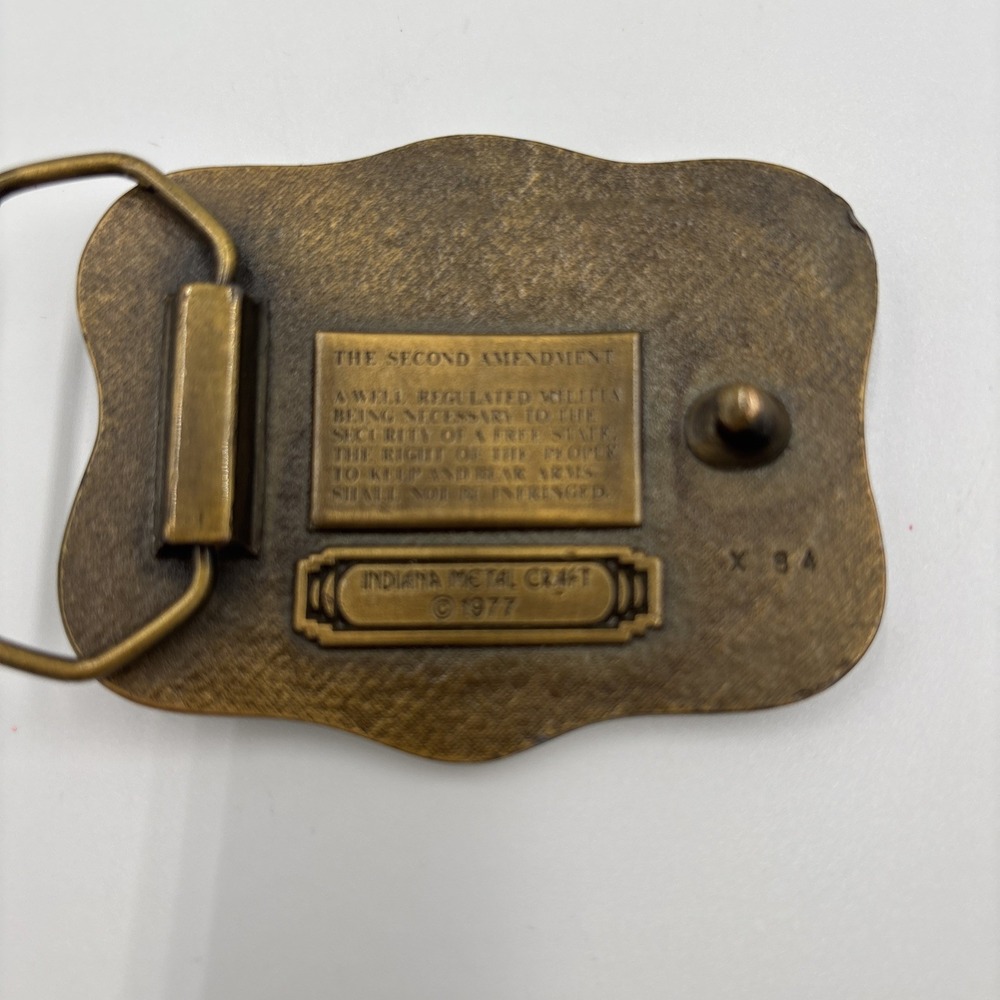 Vintage Brass Belt Buckle The Second Amendment Our American Heritage - Picture 4 of 5